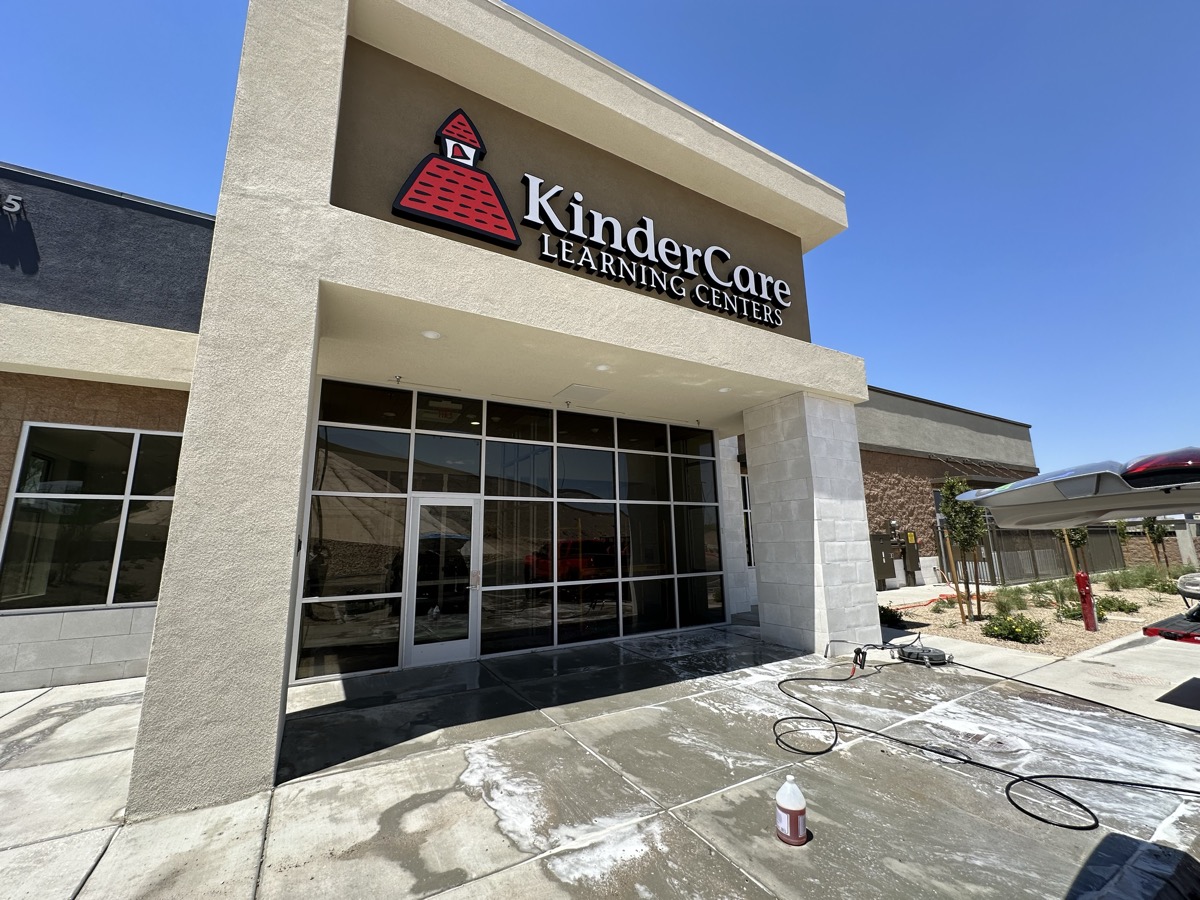 Post-construction window cleaning on a new Las Vegas building